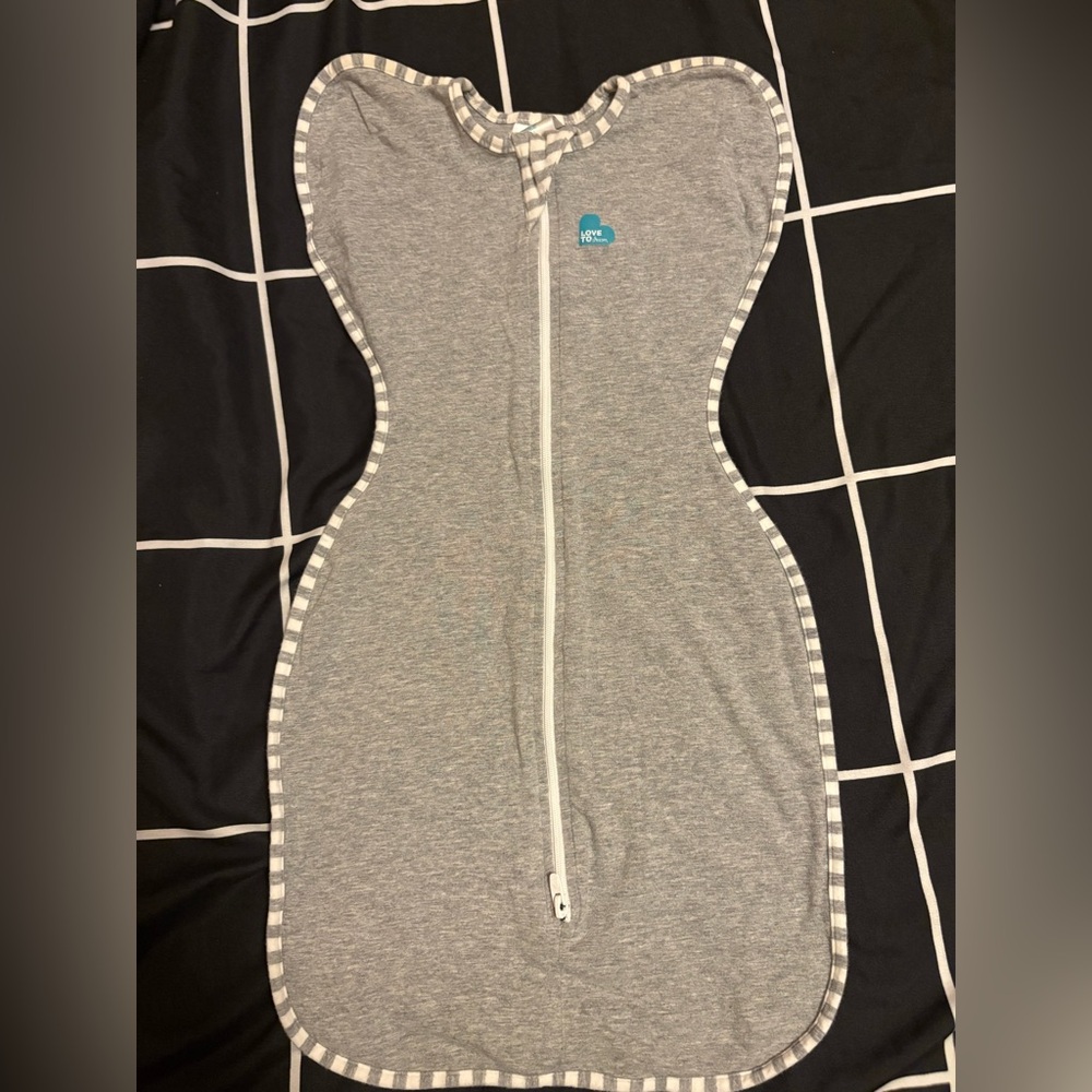 Love to Dream Gray and White Striped Bodysuit